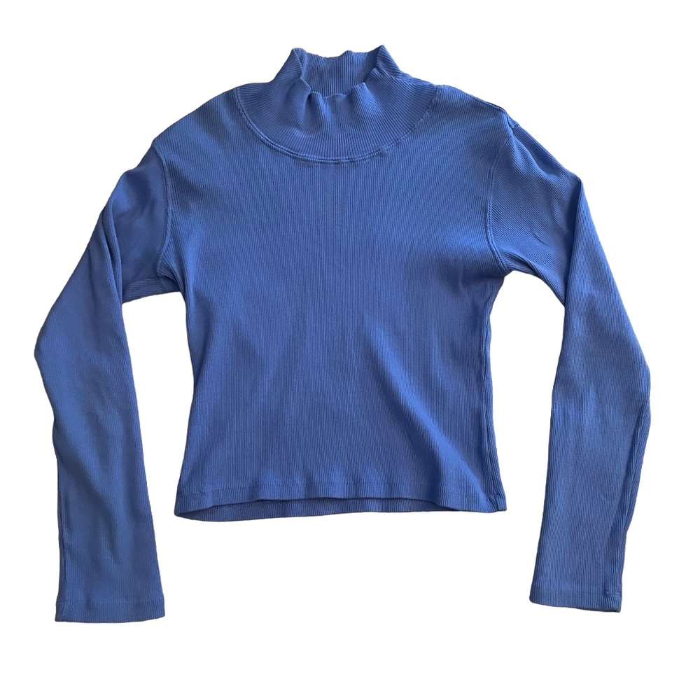 Big Bud Press cropped turtleneck blue size M organic cotton